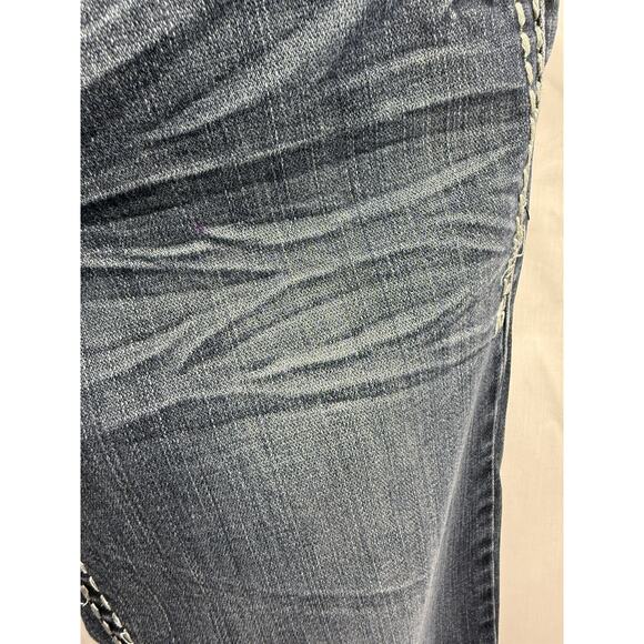 LA Idol USA Women’s Jeans Embellished Flap Pockets Blue Stitching Sz 5 EUC - Picture 15 of 16